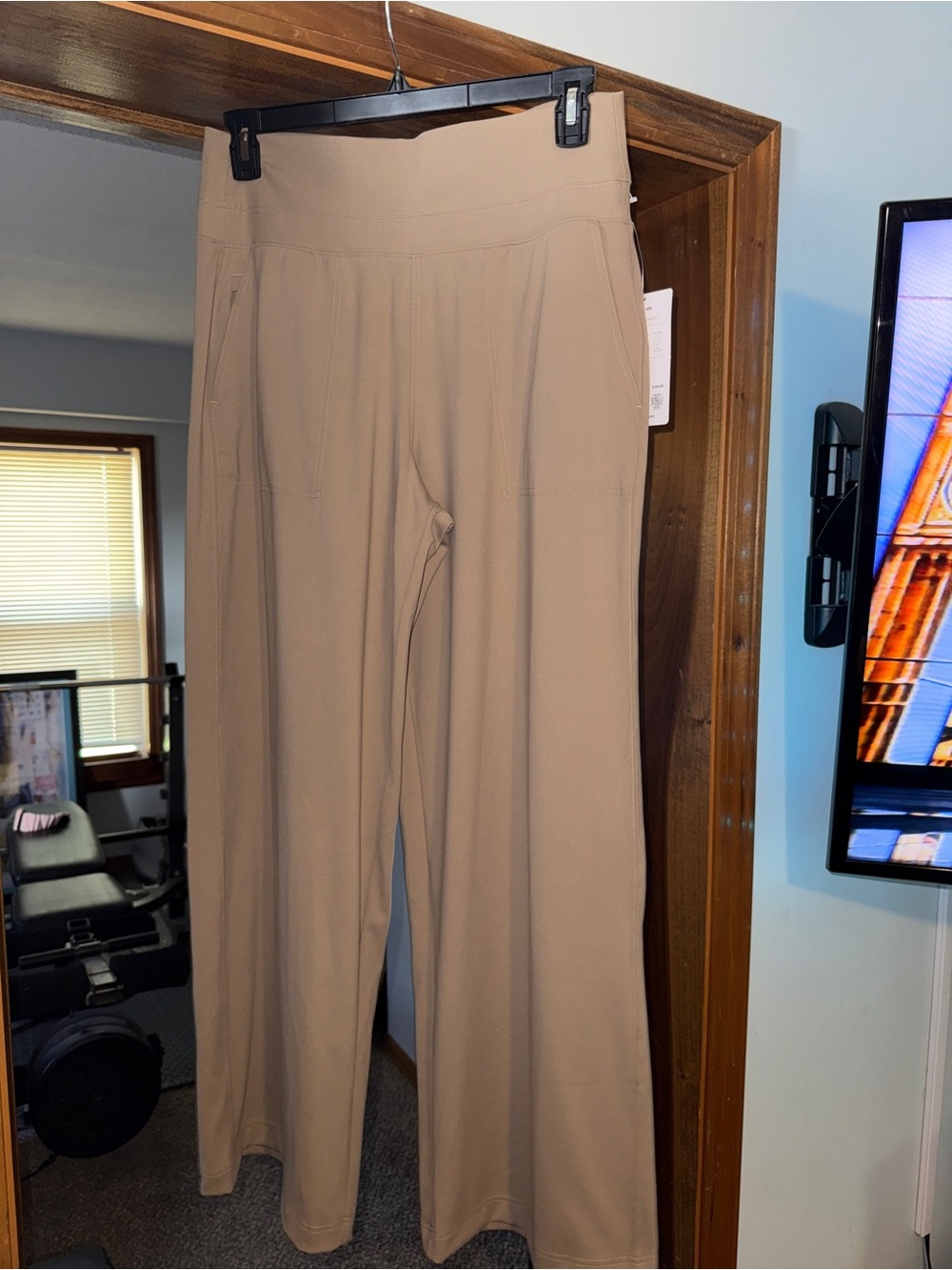 Athleta Women's Wide-Leg Pull-On Pants in Tan